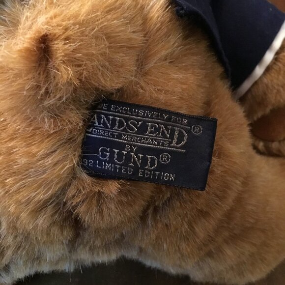 Vintage Gund Lands' End Teddy Big Daddy Authentic Rugby Bear 1992 With Tags MB - Picture 7 of 8
